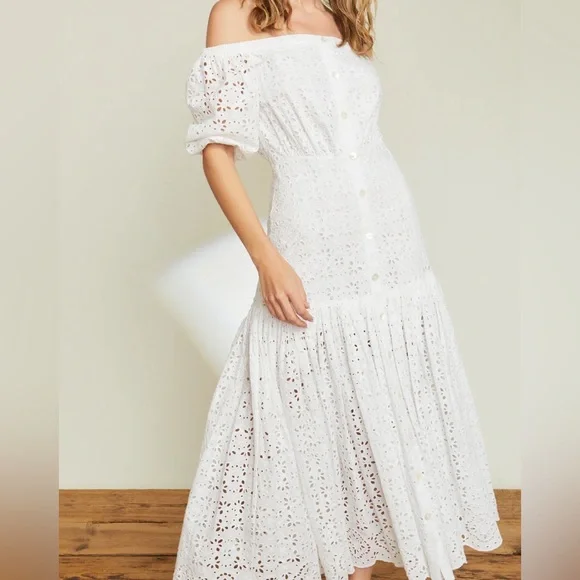 chinese dress ladies White Tiered Eyelet Lace Strapless Romper Dress main image 0